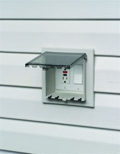 siding electrical box cover|outdoor electrical box outlet.